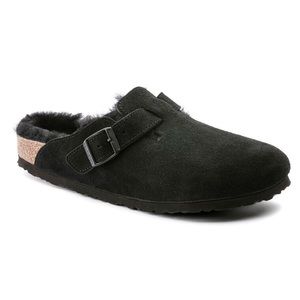 Birkenstock Boston Suede Leather Black Size 10 US / 40 EU